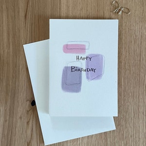 Happy Birthday Karte, Geburtstagkarte minimalistisch, Karte Geburtstag Handlettering