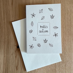 Hola Otoño, Tarjetas de otoño hechas a mano, Hola Otoño Ilustración