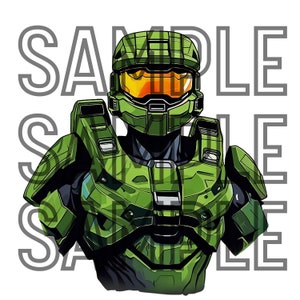 Gráfico recortado de Halo Master Chief - Armadura espartana icónica - Fondo transparente