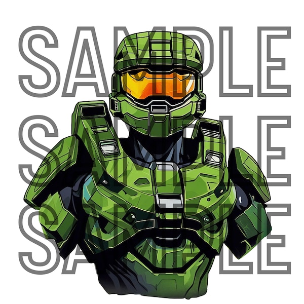 Halo Master Chief Cutout Graphic - Iconic Spartan Armor - Transparent Background