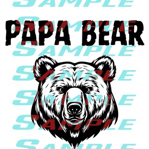 Graphique de papa ours avec motif tête d'ours - PNG numérique pour t-shirts et projets de bricolage