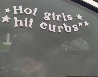 Hot girls hit curbs vinyl decal sticker for car and other vehicles