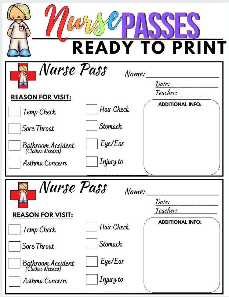 Nurse Pass Download Now Etsy