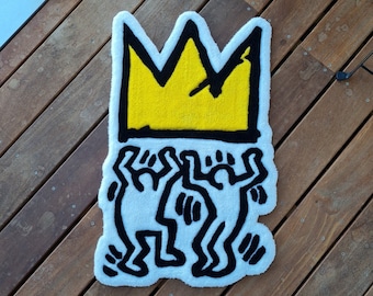 Basquiat / Haring inspired wall hanging | contemporary wall art tufted