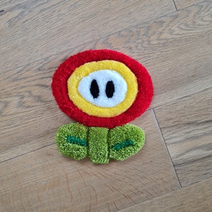Fire Flower Mug Rug | Super Mario inspired gaming coaster
