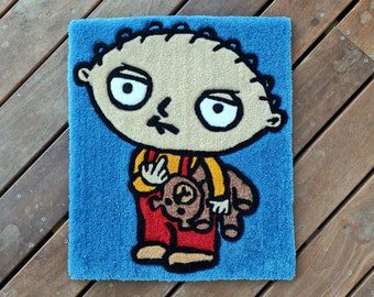Tapis Stewie | Tenture murale/tapis dessin animé touffeté à la main