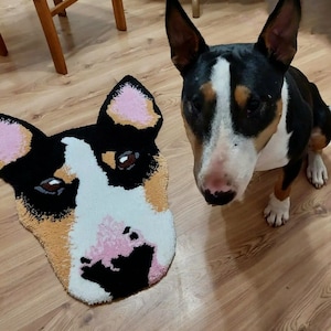 Custom Pet Portrait Rug or Wall Hanging | Dog / Cat Rug Tufted Rug | Handmade in the UK