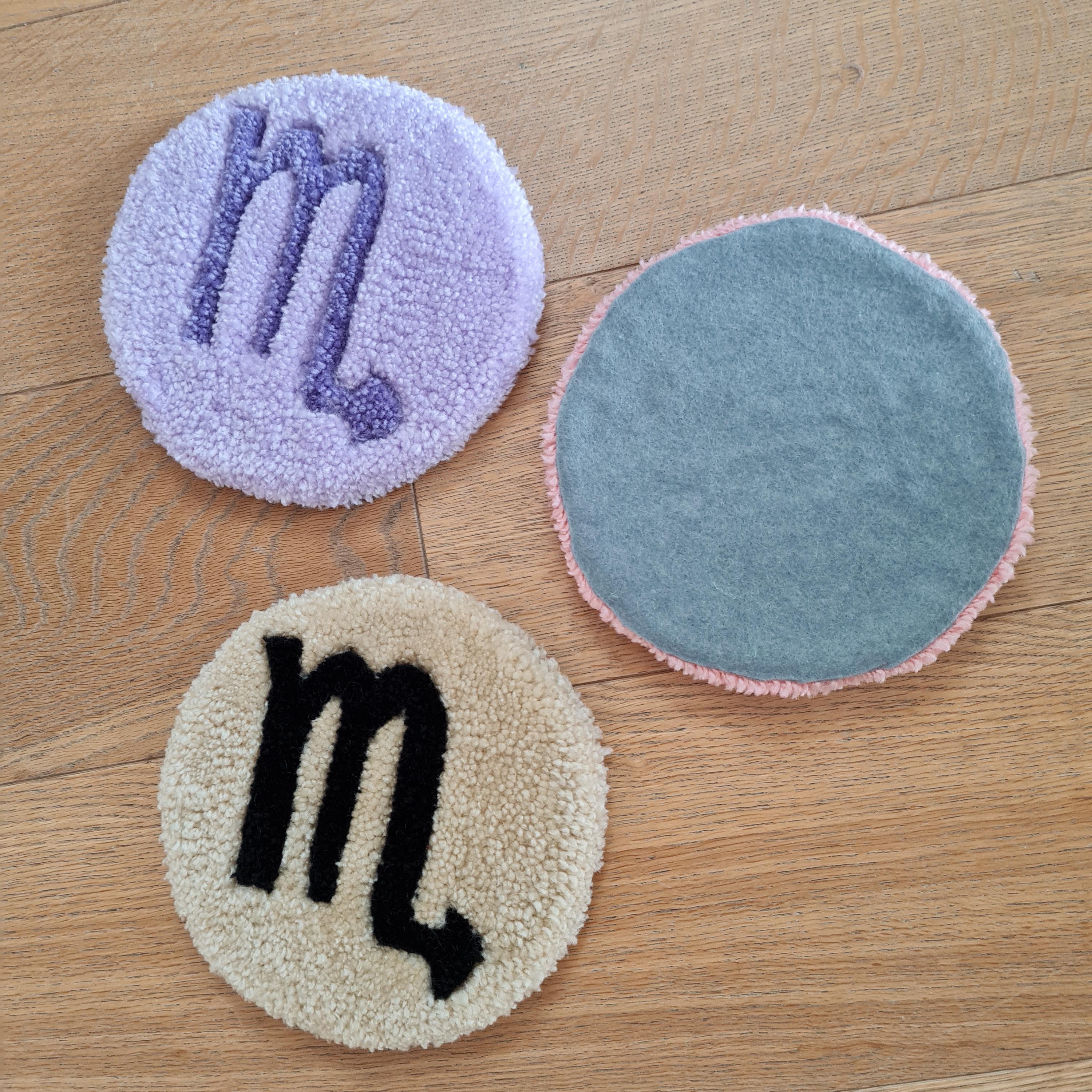 Scorpio Mug Rug Coaster | Tufted Zodiac Sign Decor - Etsy