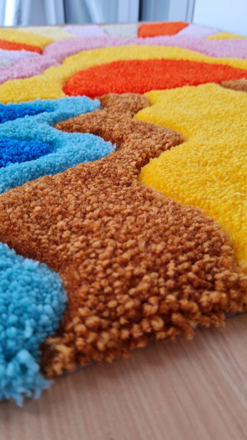 Groovy Sunset Rug | Handmade Tufted Area Rug - Etsy