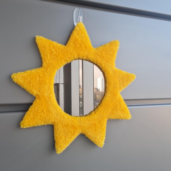 Tufted Sun Mirror / Handmade Statement Mirror