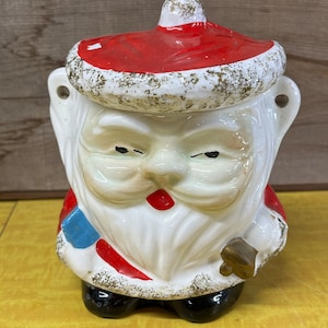 Kerstman Biscuit Jar Beeldje Vintage Kerst Decor Kerstdecoratie Saint Nick Handgeschilderde Japan Genummerd