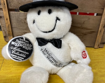 Vintage 2000 Dandee Tickle Wiggle Millennium Snowman – 14” Plush