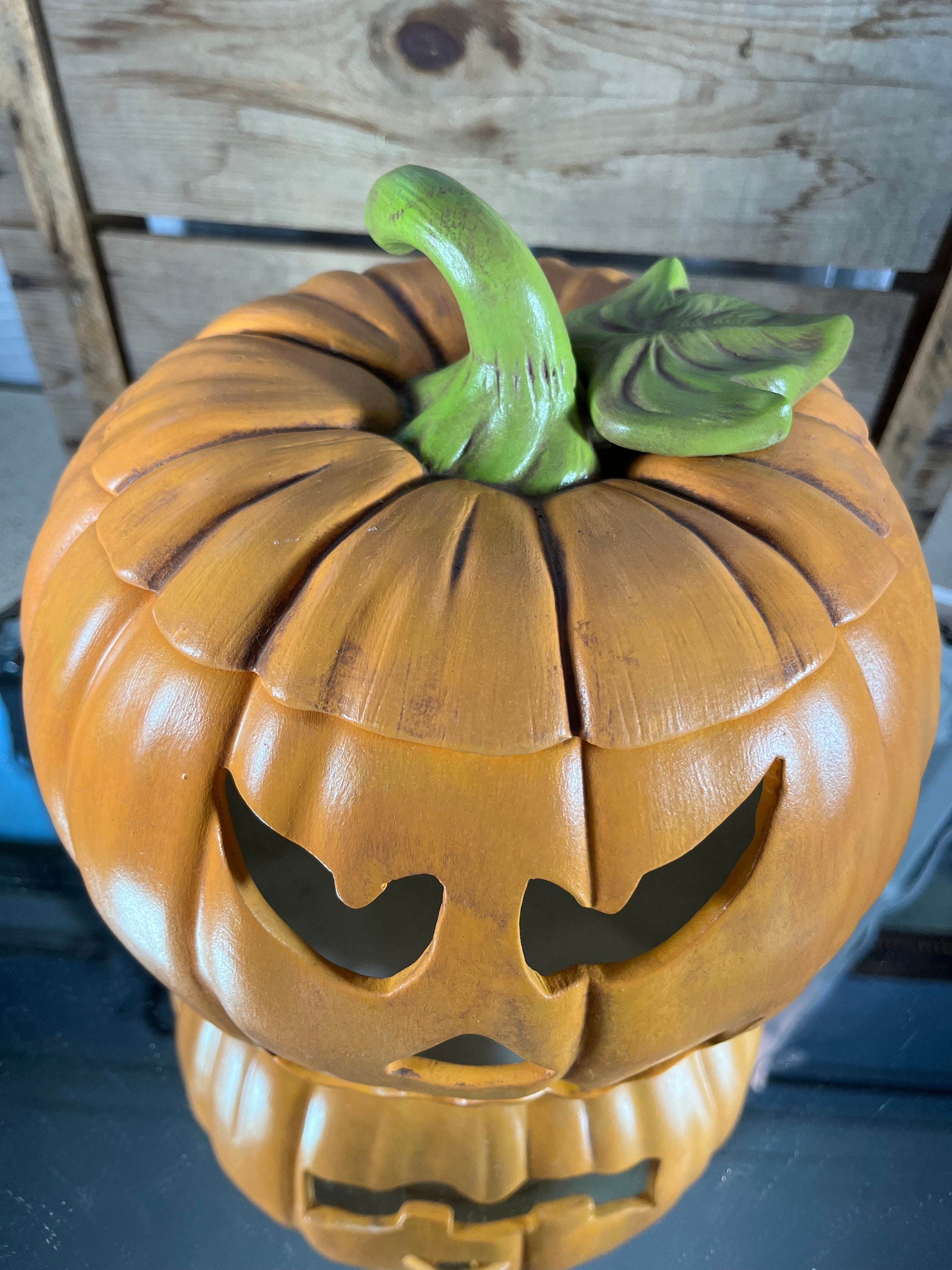 Pumpkin Jack O' Lantern Ceramic Hand Painted Decoration Halloween Decor ...