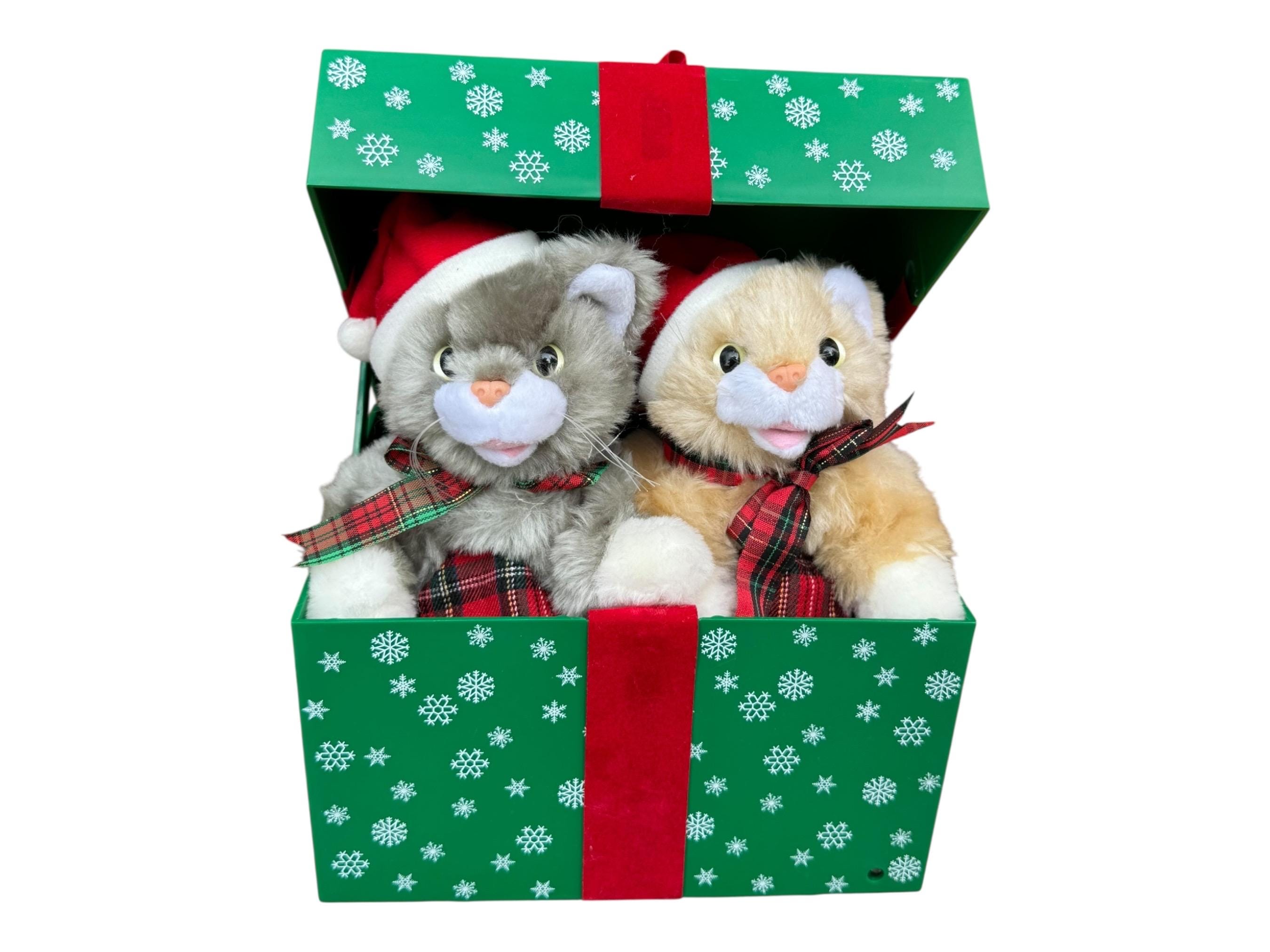 Mr Christmas Caroling Kittens Present Box Musical Vintage Original