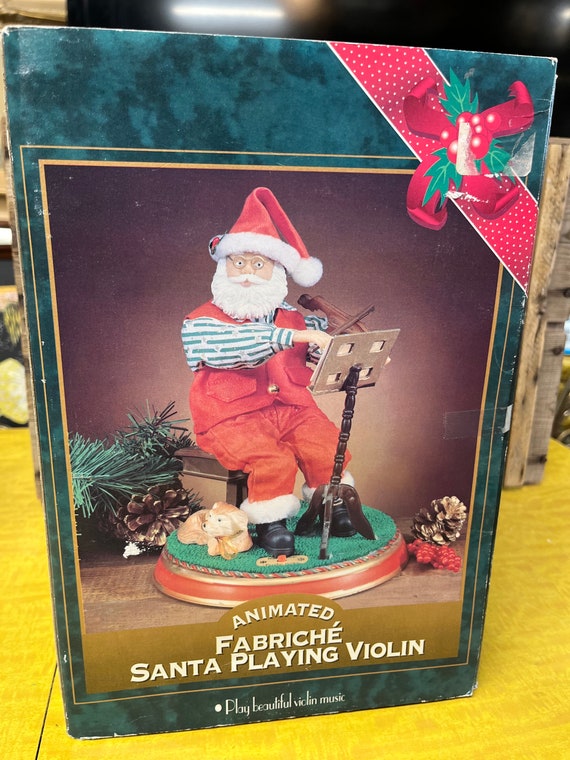 Santa Claus Playing Violin Vintage Christmas Decor Xmas Decoration