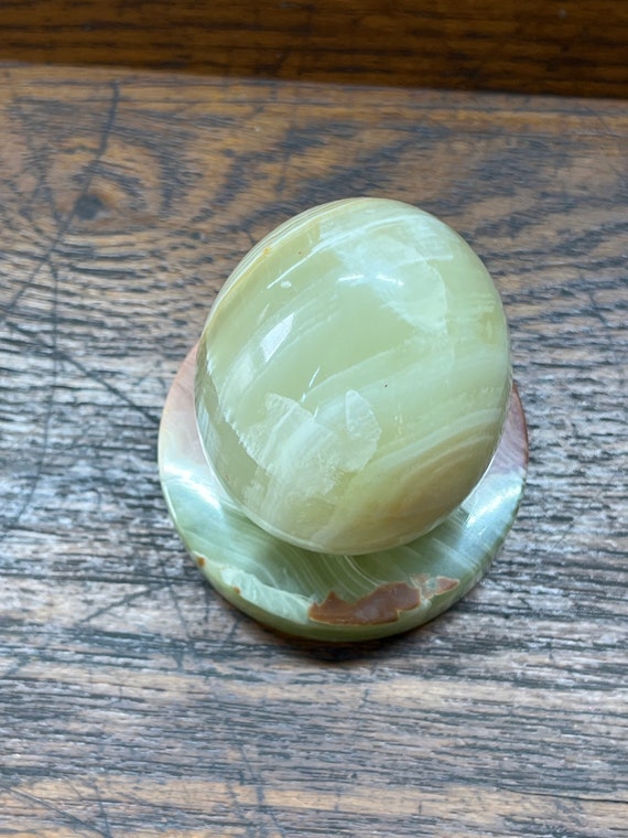 egg まとめ売り Egg Onyx Stone Marble Egg and Holder Vintage Collectible