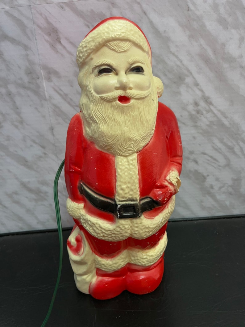Santa Claus Blow Mold Figurine Vintage Christmas Decor Xmas Decoration ...