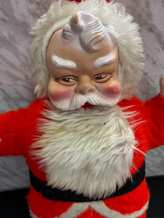 Rushton Santa Claus Plush Rubber Face Vintage Christmas Decor Xmas