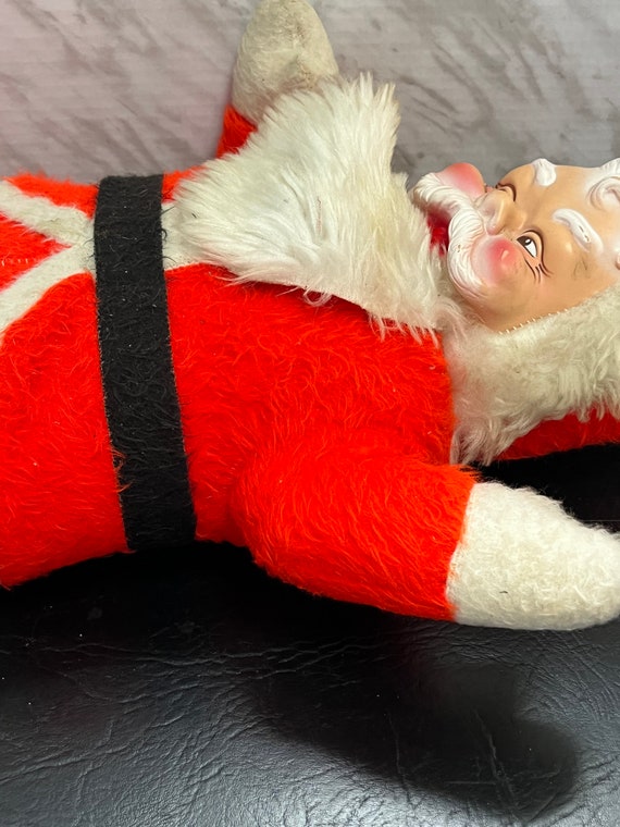 Rushton Santa Claus Plush Rubber Face Vintage Christmas Decor Xmas