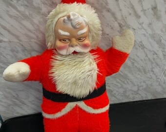 Rushton Santa Claus Plush Rubber Face Vintage Christmas Decor Xmas