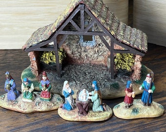 Mini Nativity Scene The Hawthorne Miniature 91010 1990s Vintage  Figurines Christmas