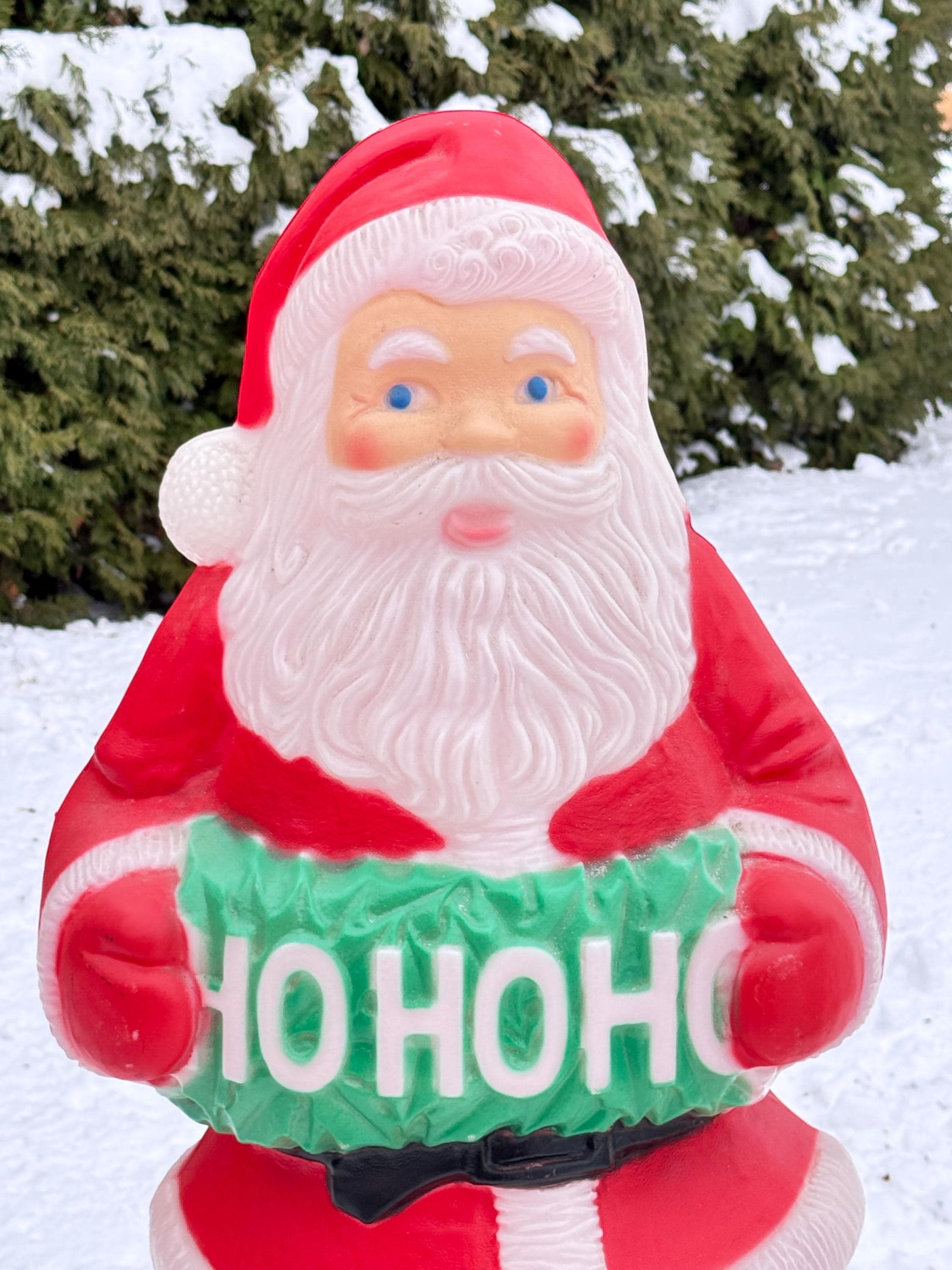Santa Claus Hoho Christmas Decoration Blow Mold Xmas Decor Vintage