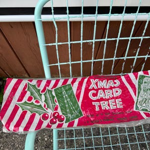 Porte-cartes de Noël vintage en métal fabriqué au Canada Peut contenir jusqu'à 200 cartes de Noël Neuf Ancien stock