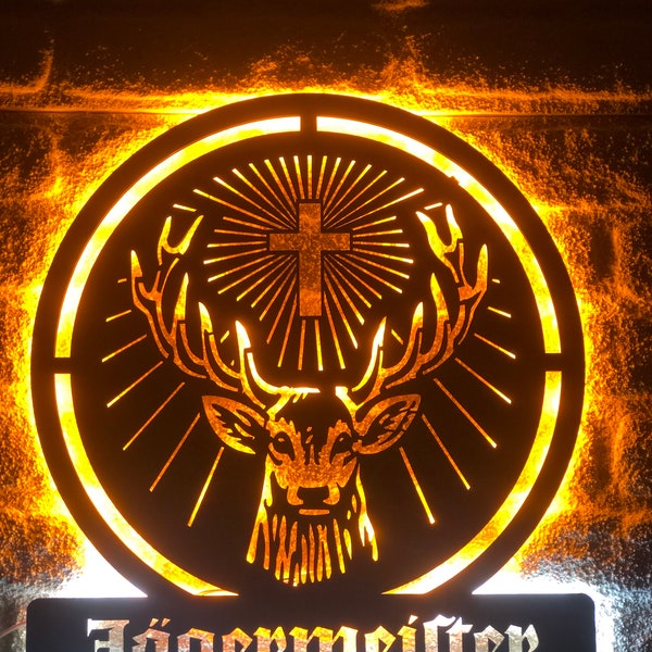 Jägermeister,Alkohol,Likör,LED-Schild, LED-Logo, Wanddekor
