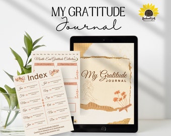 Daily Gratitude Journal for iPad, GoodNotes | Digital Gratitude Journal | Digital Journal | Mental Health, Self Care & Mindfulness Journal