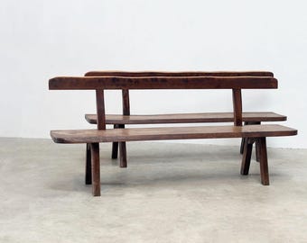 Sculptural oak bench by Aranjou