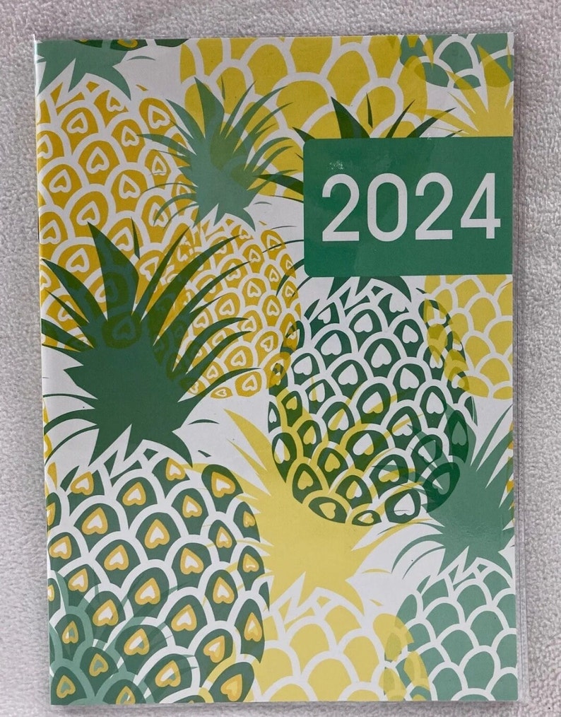 Tropical Pineapple 2024 Monthly Planner Etsy
