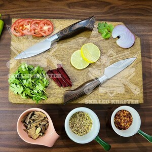 Handmade Kitchen Knives Pair | Hand Forged Kitchen Knife | Paring Knife | Gifts For Her | Christmas Gift