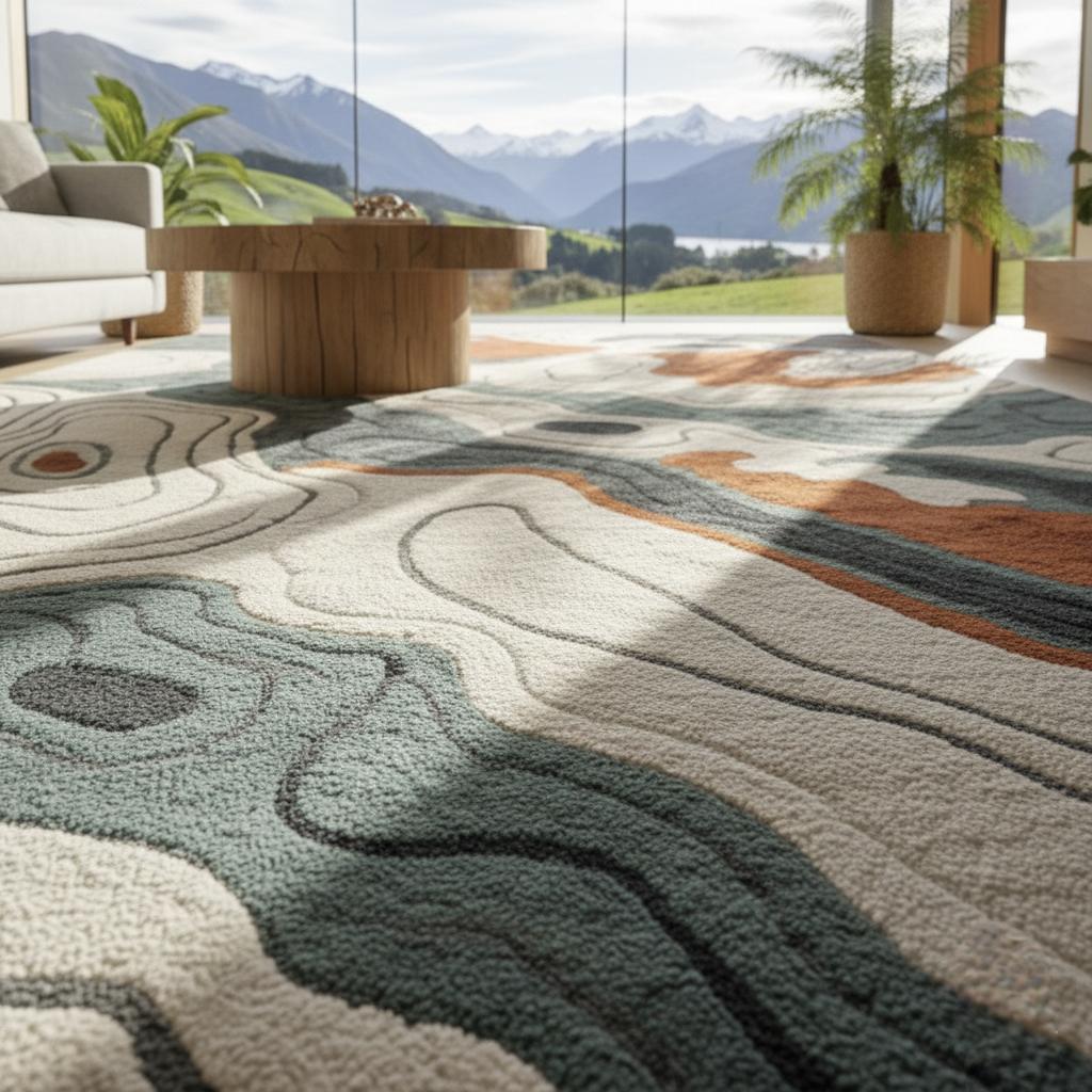 Topography Rug Pattern Abstract Topographic Area Rug – Earth Tone Contour Map Carpet - Etsy