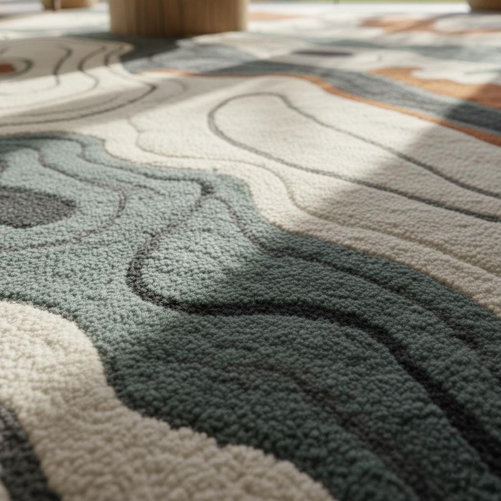 Abstract Topographic Area Rug – Earth Tone Contour Map Carpet - Etsy