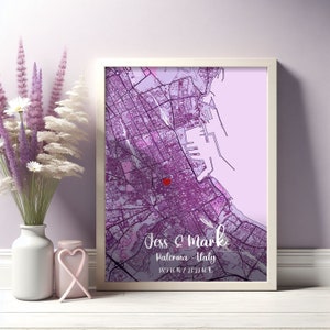 Custom Map | where we met - map for your beloved | print your personalized map | gift for birthday, Valentine's day...