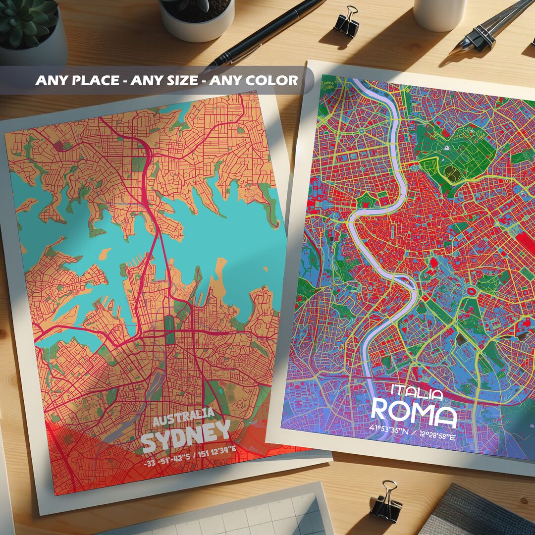 Etsy Color Map Map Art: Handcrafted and Personalized Maps for Your Home Decor - Create ...