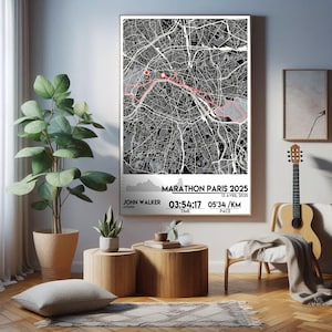 Gepersonaliseerde racekaart – Aangepaste route en finishtijdposter