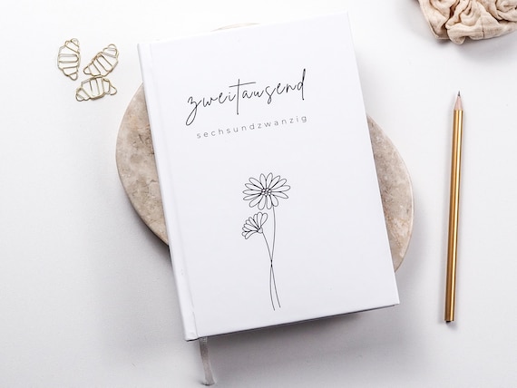 Jahresplaner 2026 | Hardcover | Minimalistisch | Achtsamkeit und Ziele | Wochen- und Monatsplaner | Selfcare und Abenteuer | horizontal