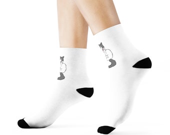 Cat Cleanning feet Socks