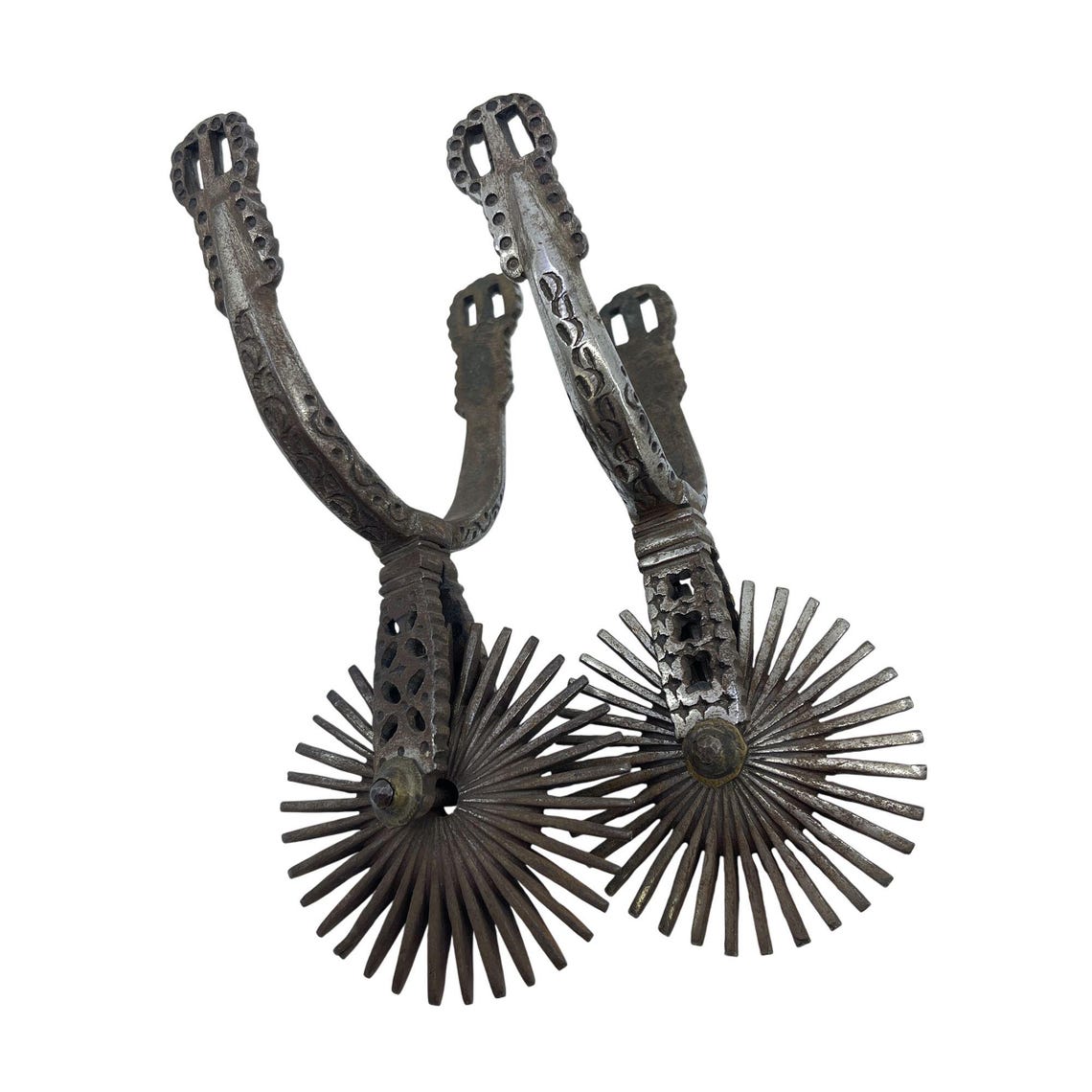 NICE NEW HEAVY 2 30-Point COWBOY VAQUERO Fancy SPUR ROWELS & Pins