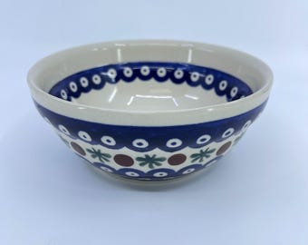vintage boleslawiec polish pottery bowl "nature"pattern handcrafted