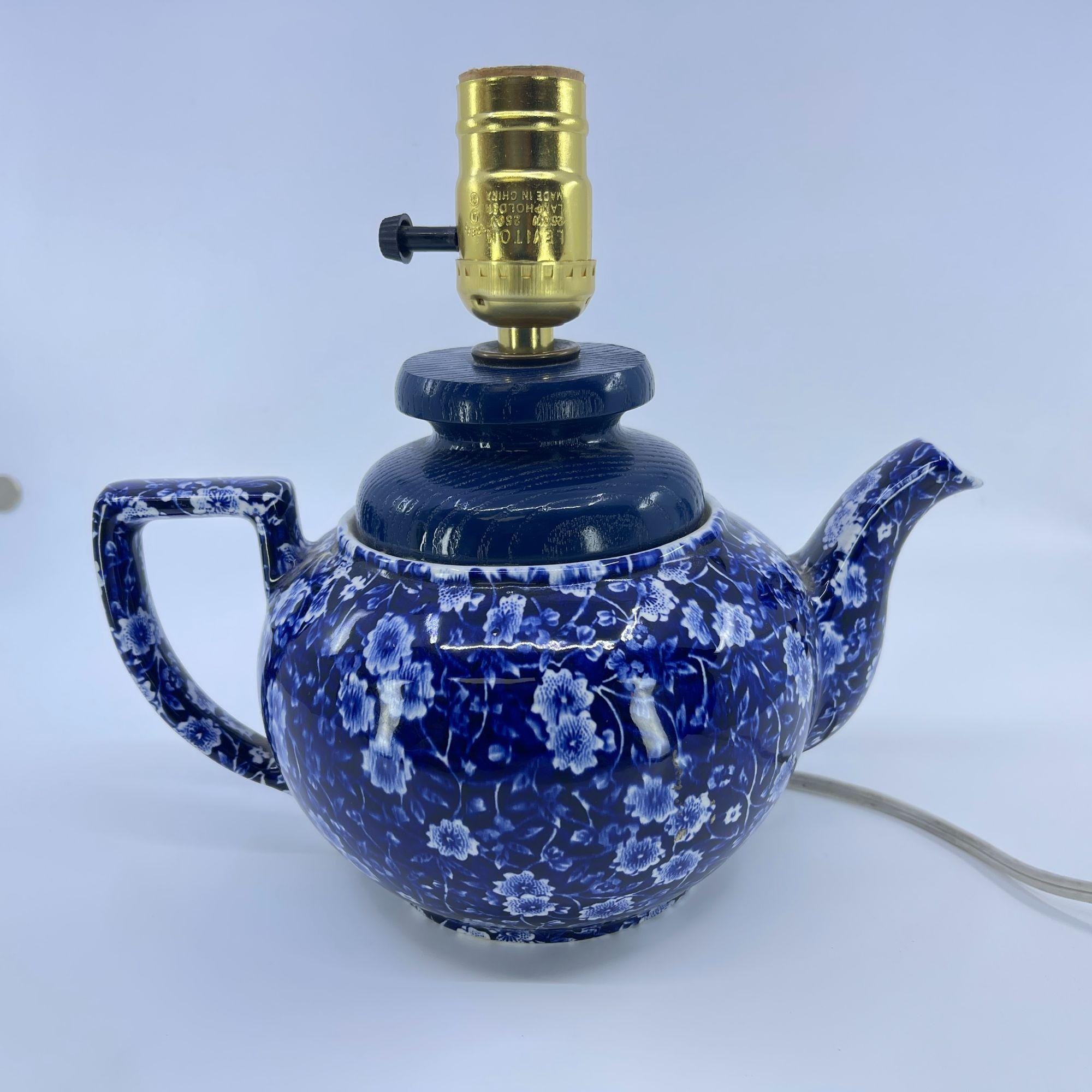 Burleigh Blue Calico Teapot - Etsy