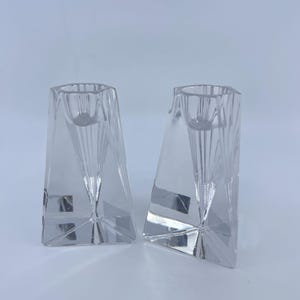 villeroy & boch crystal candle holders set of 2 24% lead germany