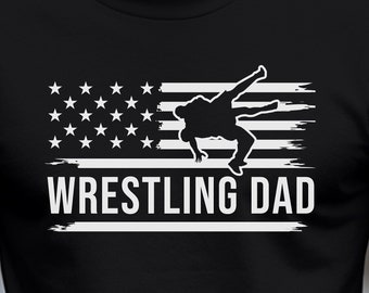 Wrestling Dad American Flag Softstyle T-Shirt