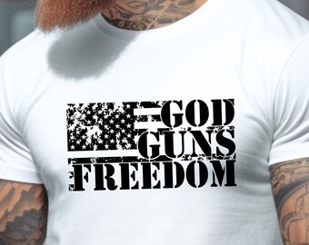 God, Guns, Freedom Unisex Soft Cotton Shirt
