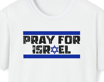 Pray for Israel White T-Shirt, Support Israel