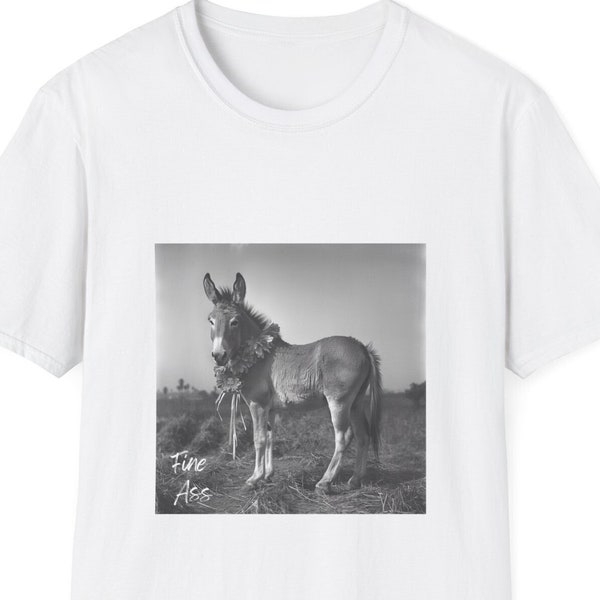 Fine Ass Tee, Gift For Him/Her, Any Occasion Top, Festival Shirt, Stylish Fun Vintage T-Shirt, Playful Animal HD Photo Print Tee