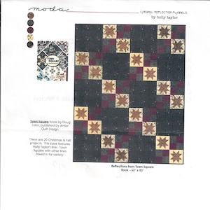 Reflections Quilt kit. (72 X 90) Moda Flannel designed by Holley Taylor. Pattern in Town Square book by Doug Leko. Book contains 20 patterns