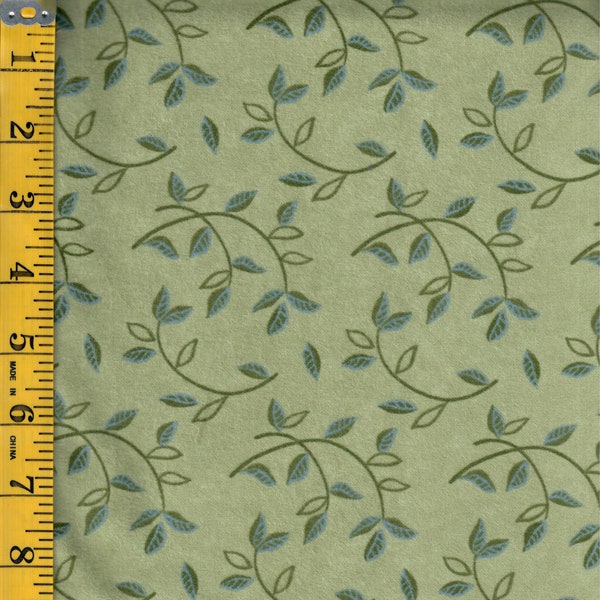 Moda 6842-12F  Leaf  Print on Fern Green Fall Fantasy Flannel by Holly Taylor    SOLD BY 1/2 YARD