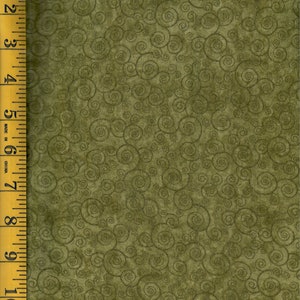 QT-1698-24776-gffl Harmony Flannel. Tone on tone green flannel with scroll design. Custom cut in 1/2 Yard increments,      SOLD by 1/2 YARD